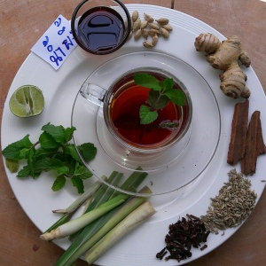 Green tea with herbs