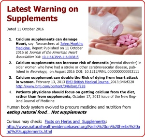 Latest warning on supplements supplements